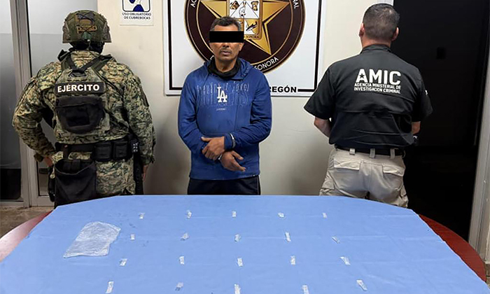 Detienen a “El Sapo” por narcomenudeo; Elementos de la AMIC y militares