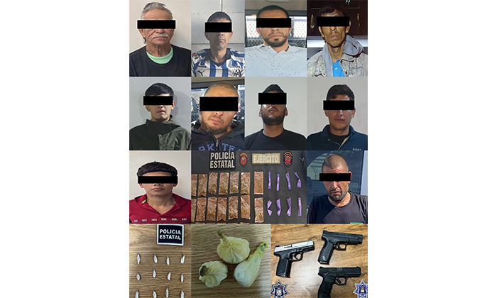 Arrestan a 10 presuntos delincuentes; Elementos de la PESP