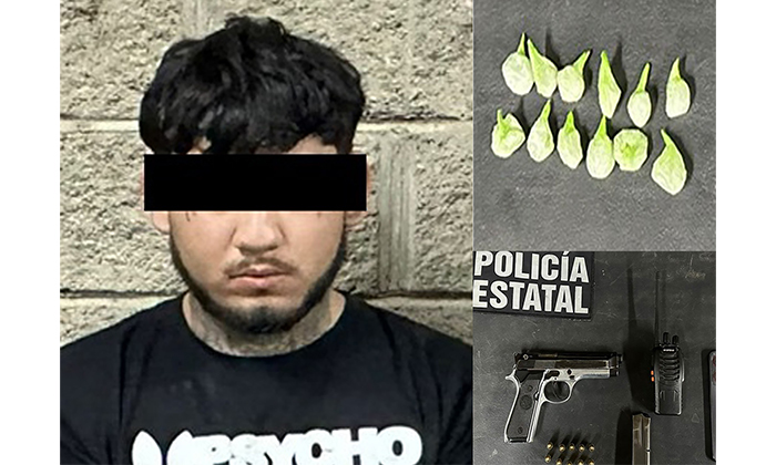 Aprehende PESP a joven armado con pistola en Puerta del Rey