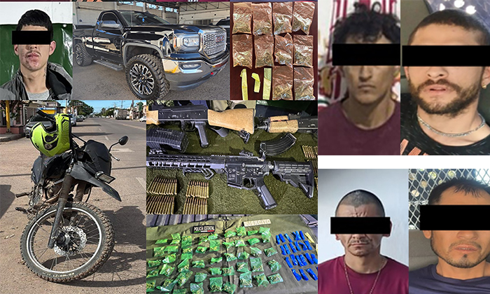 Aseguran 886 dosis de drogas y armas; Agentes estatales y federales