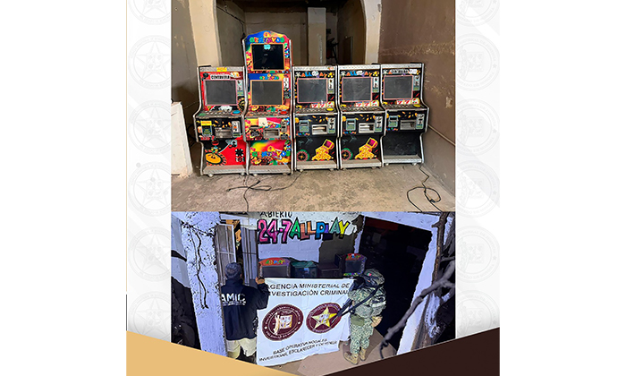 Aseguran máquinas tragamonedas en Nogales en operativo coordinado