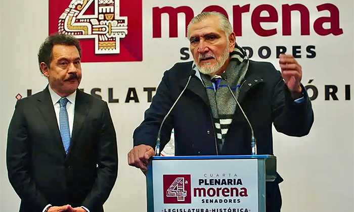 Deja Adán Augusto López coordinación de Morena en el Senado de la República