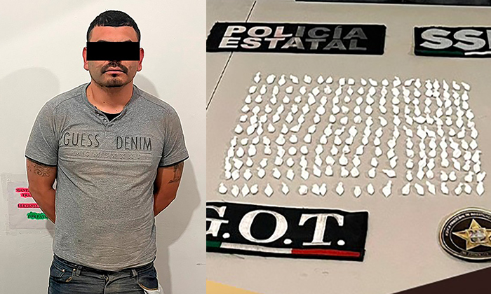 Procesan a sujeto con 220 dosis de cocaína en Nogales