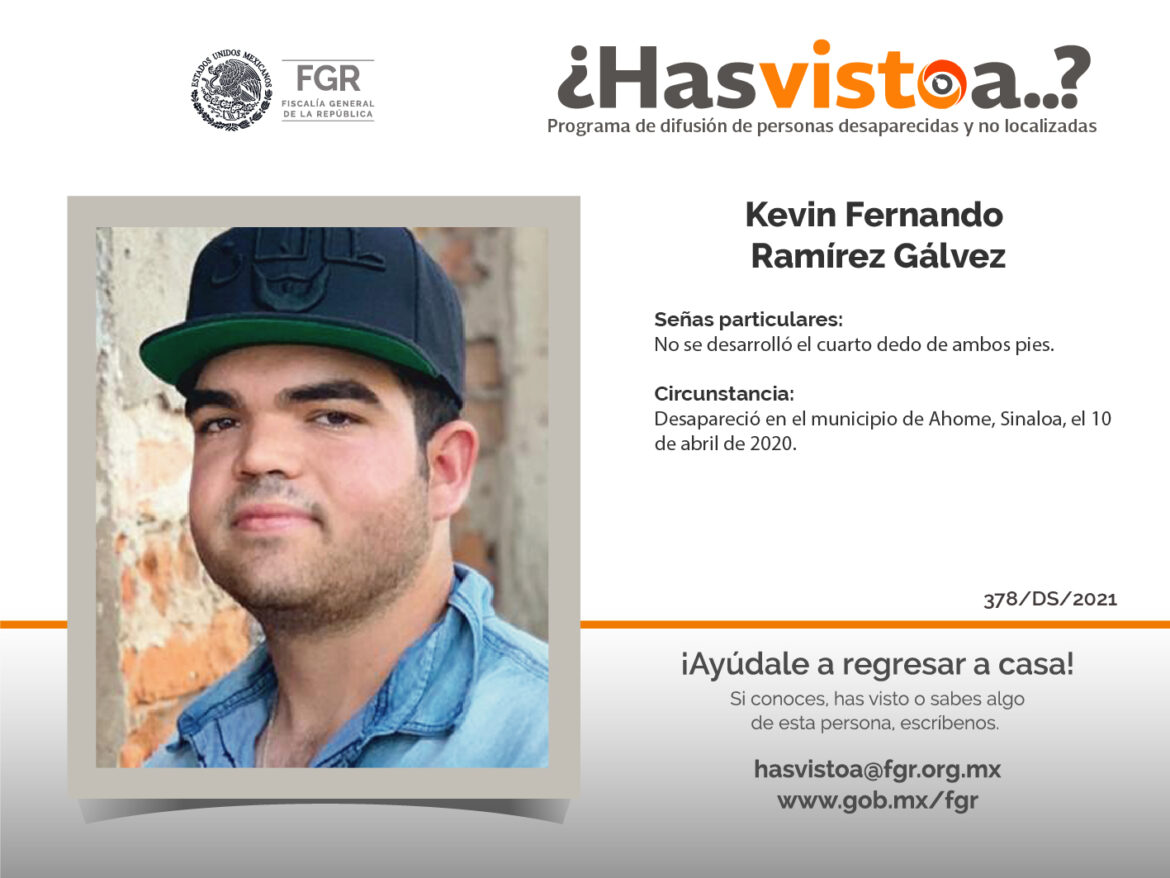 ¿Has visto a: Kevin Fernando Ramírez Gálvez?