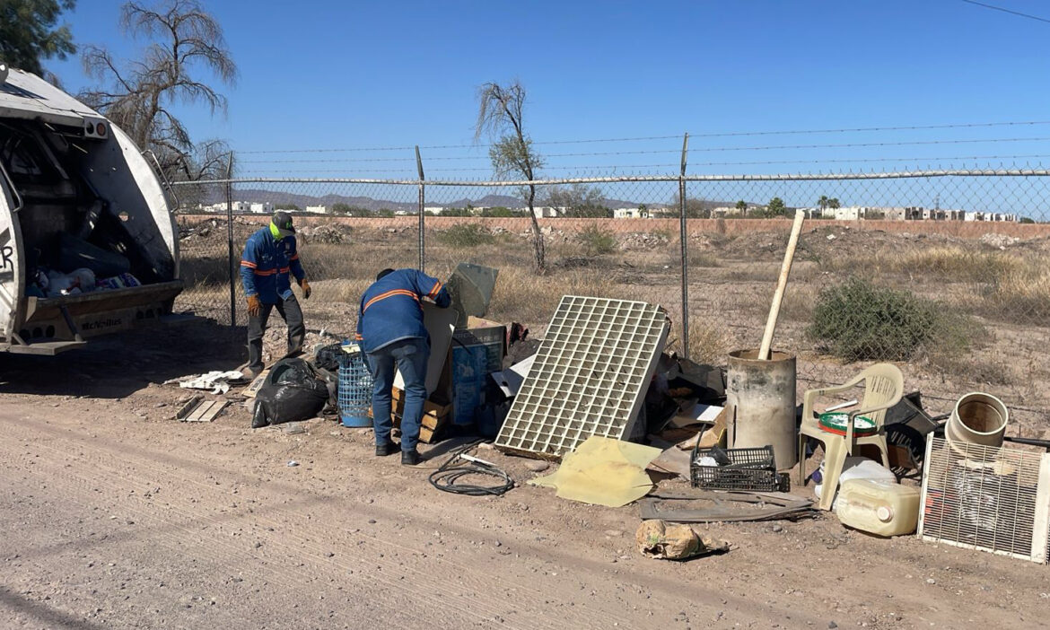 Trabajadores de Servicios Públicos Municipales acopian 870 toneladas de descacharre