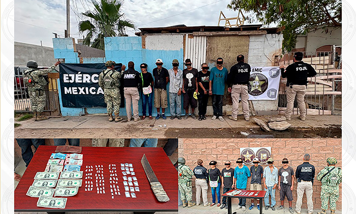 Detienen a seis en cateo y aseguran droga en San Luis Río Colorado