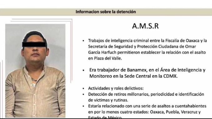 Desmantelan red ligada a exempleado de Banamex por robo millonario al DIF Oaxaca