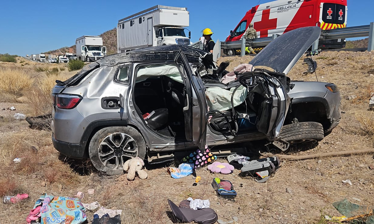 Fallece niña en trágico choque En la carretera del Libramiento Guaymas-Hermosillo
