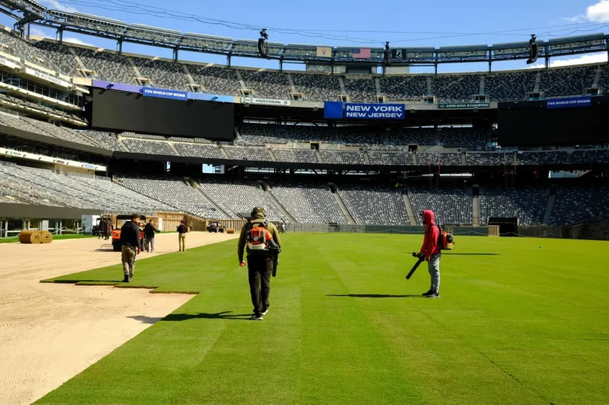 Instalación de césped natural en el MetLife