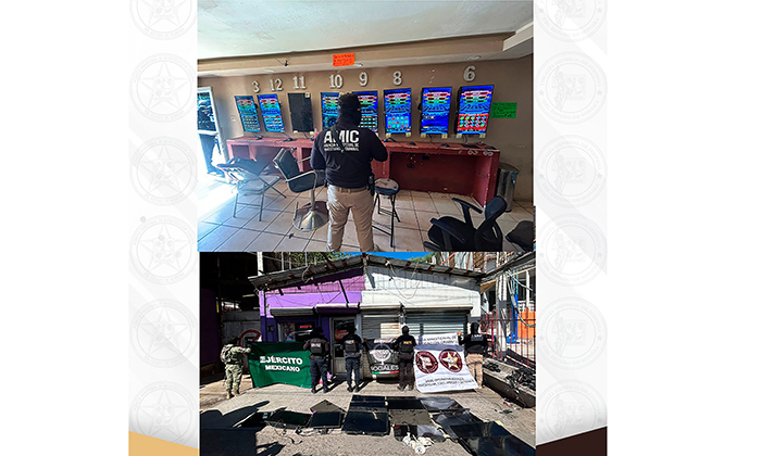 Aseguran 19 pantallas usadas en juegos de azar en Nogales