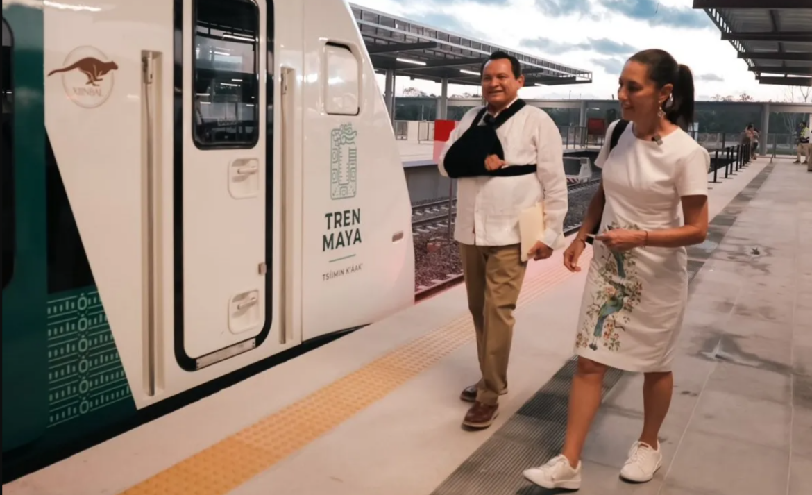 Cambio en dirección del Tren Maya fue decisión de la Defensa, afirma Sheinbaum