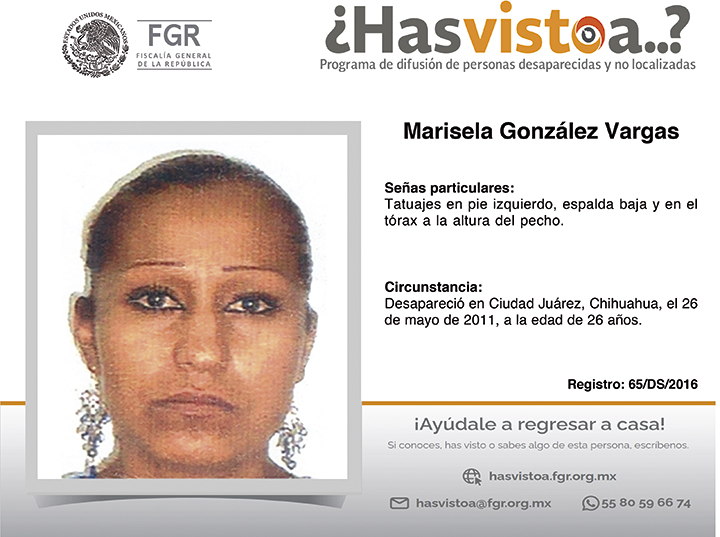 ¿Has visto a: Marisela González Vargas?