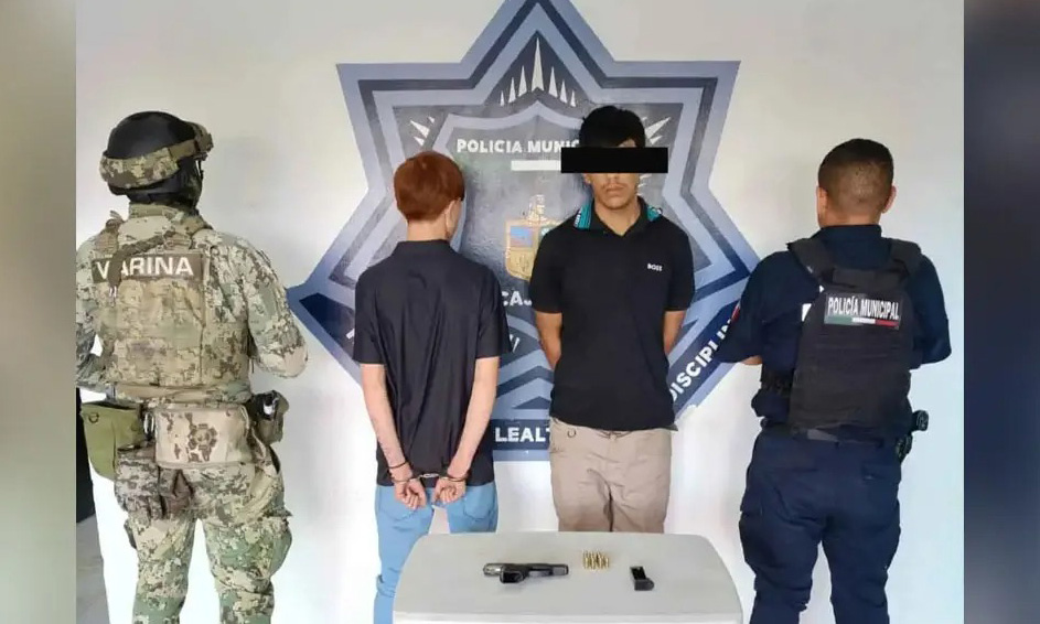 Atrapan a par de jóvenes armados en Cajeme
