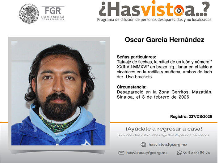 ¿Has visto a: Oscar García Hernández?