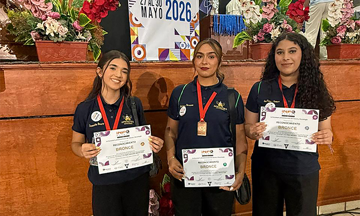 Estudiantes de Cecyte obtienen medalla de bronce en justa nacional
