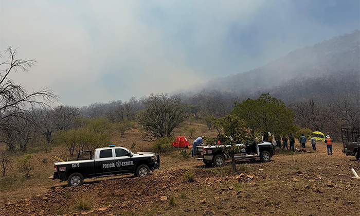 Se suma helicóptero a combatir incendio en Arivechi