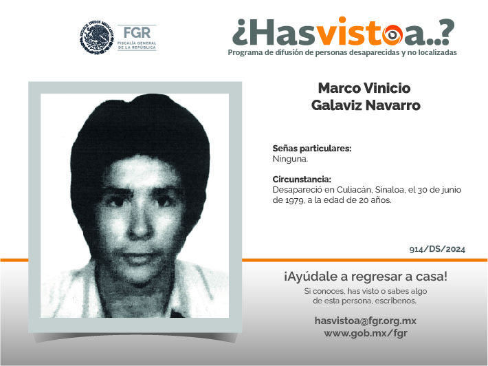 ¿Has visto a: Marco Vinicio Galaviz Navarro?