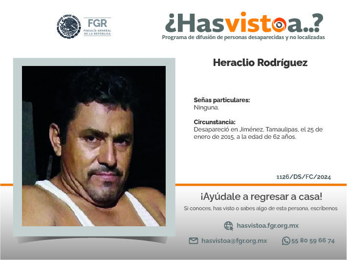 ¿Has visto a: Heraclio Rodríguez?