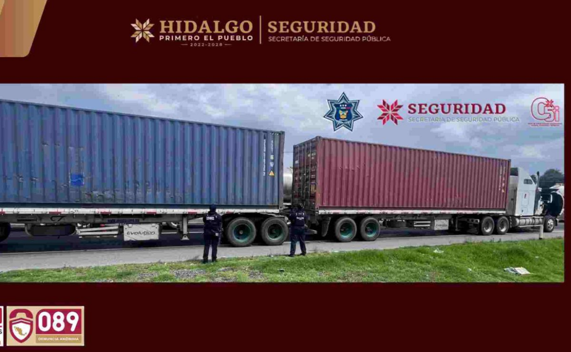 Operativo en Hidalgo evita robo de cargamento de 64 toneladas de vino