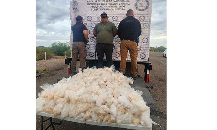 Aseguran 200 kilos de metanfetamina en Caborca