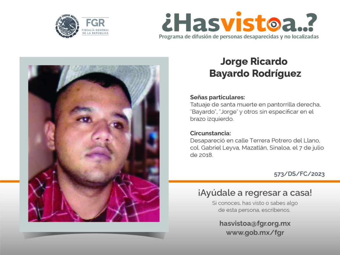 ¿Has visto a: Jorge Ricardo Bayardo Rodríguez?