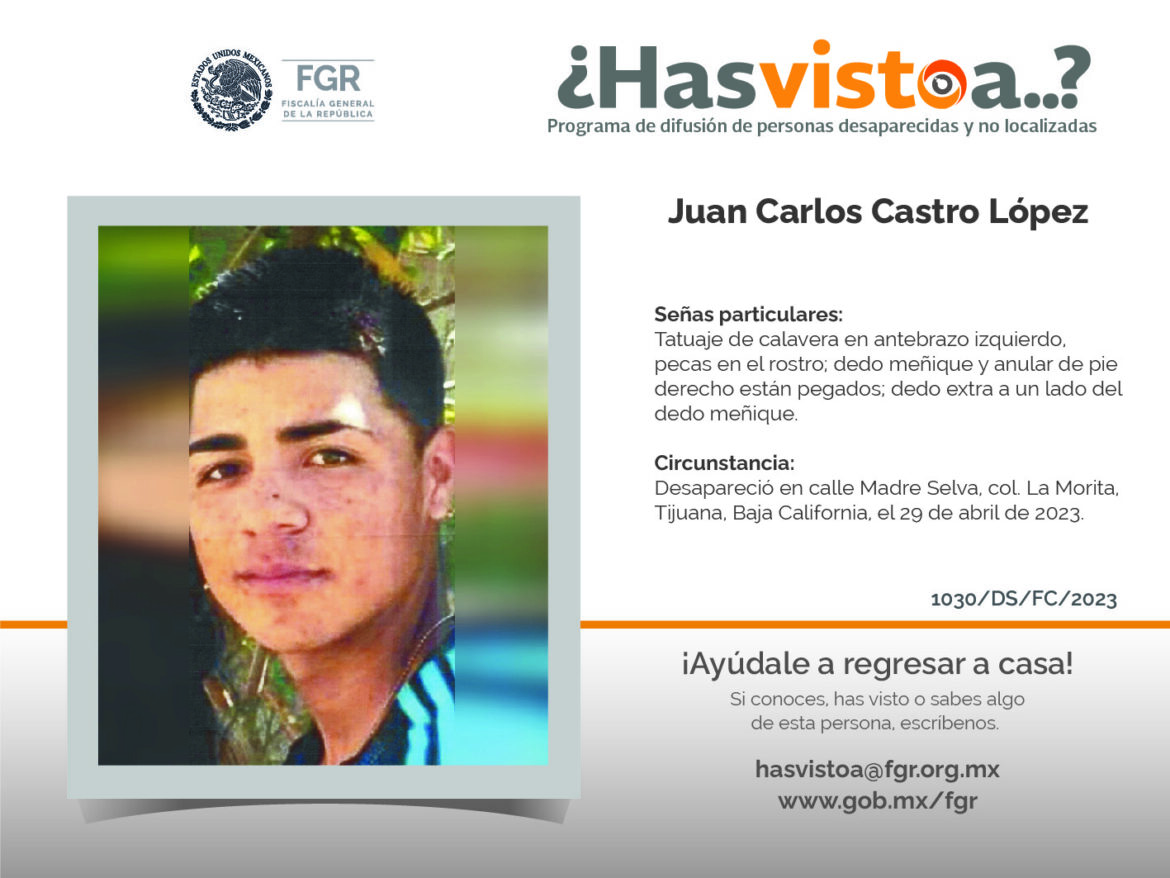 ¿Has visto a: Juan Carlos Castro López?