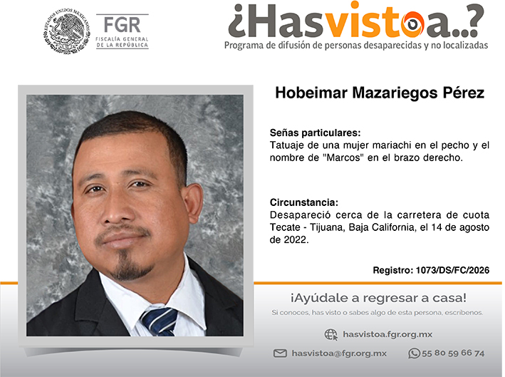 ¿Has visto a: Hobeimar Mazariegos Pérez?