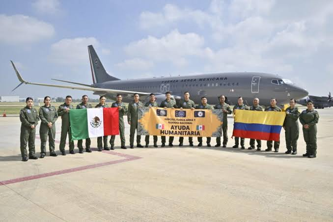 México envía 58.5 toneladas de ayuda a Colombia