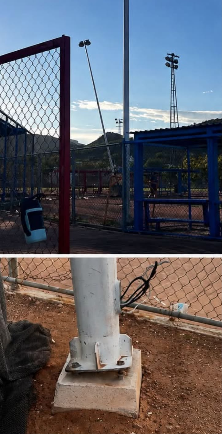 Cerrado temporalmente por riesgo en poste de alumbrado