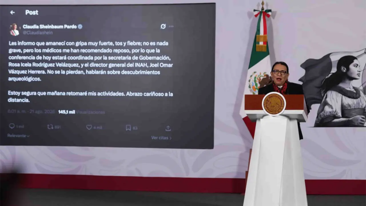 Sheinbaum no asiste a la mañanera por una fuerte gripe