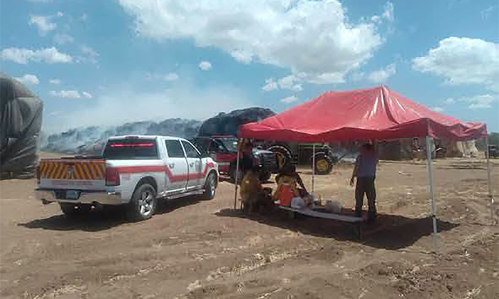 Consume incendio mil 500 pacas de alfalfa en el valle del Yaqui
