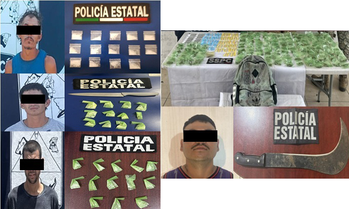 Aseguran a cuatro personas con narcótico en distintos municipios