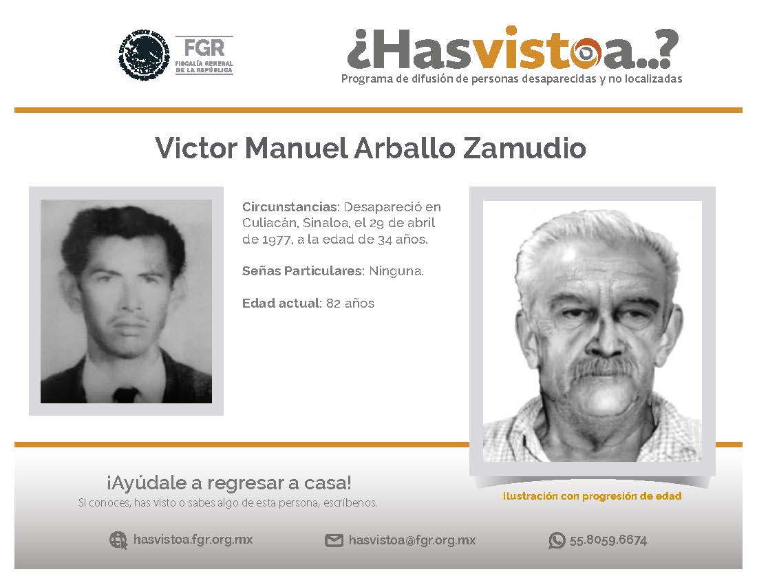 ¿Has visto a: Victor Manuel Arballo Zamudio?