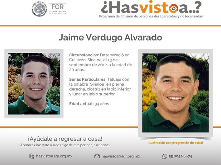 ¿Has visto a: Jaime Verdugo Alvarado?