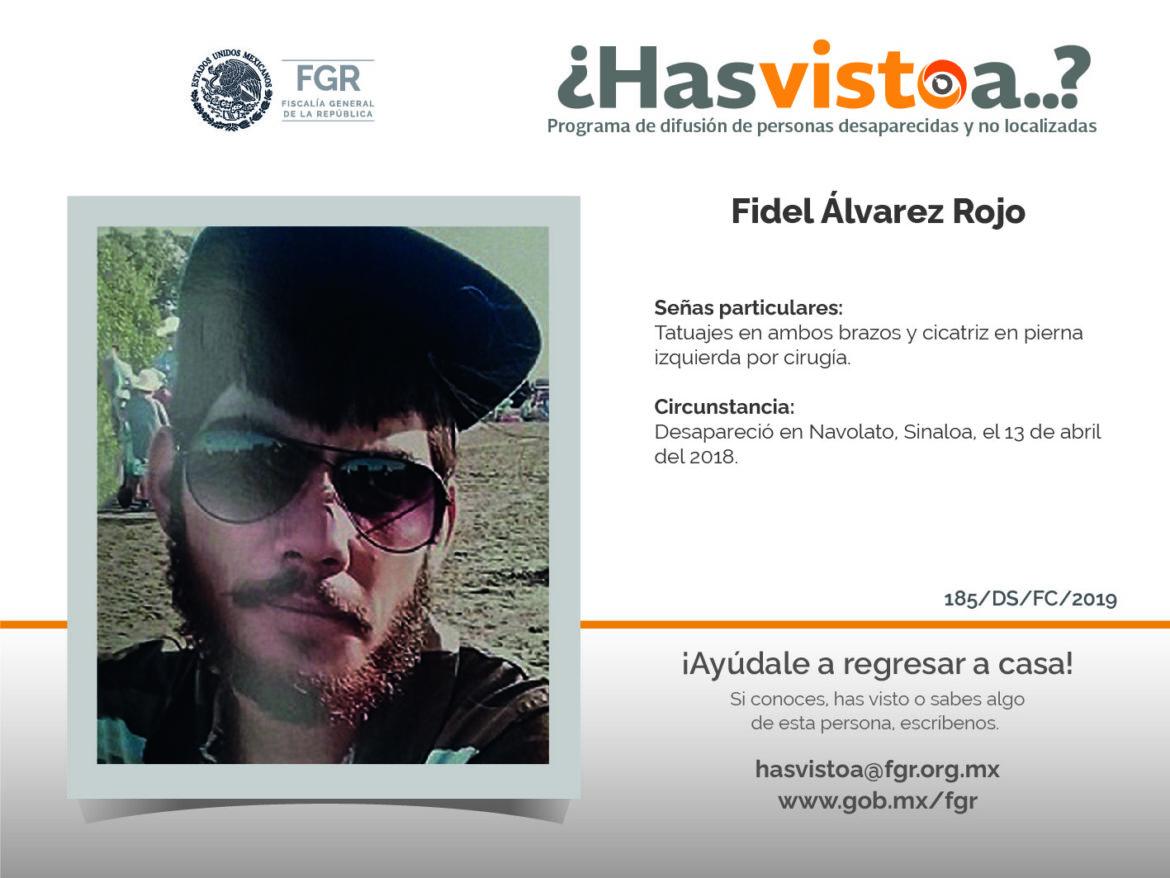 ¿Has visto a: Fidel Álvarez Rojo?
