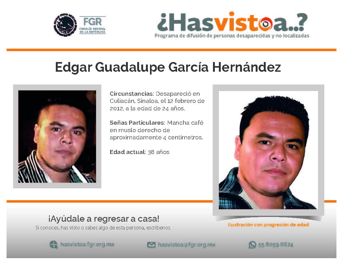 ¿Has visto a: Edgar Guadalupe García Hernández?
