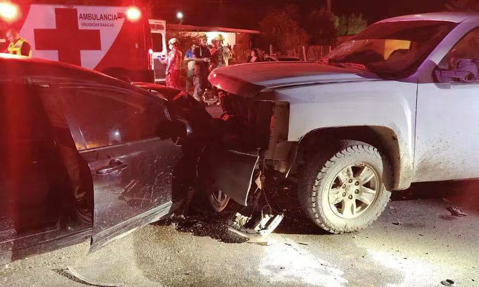Deja fuerte choque cuatro heridos en la comisaría Miguel Alemán