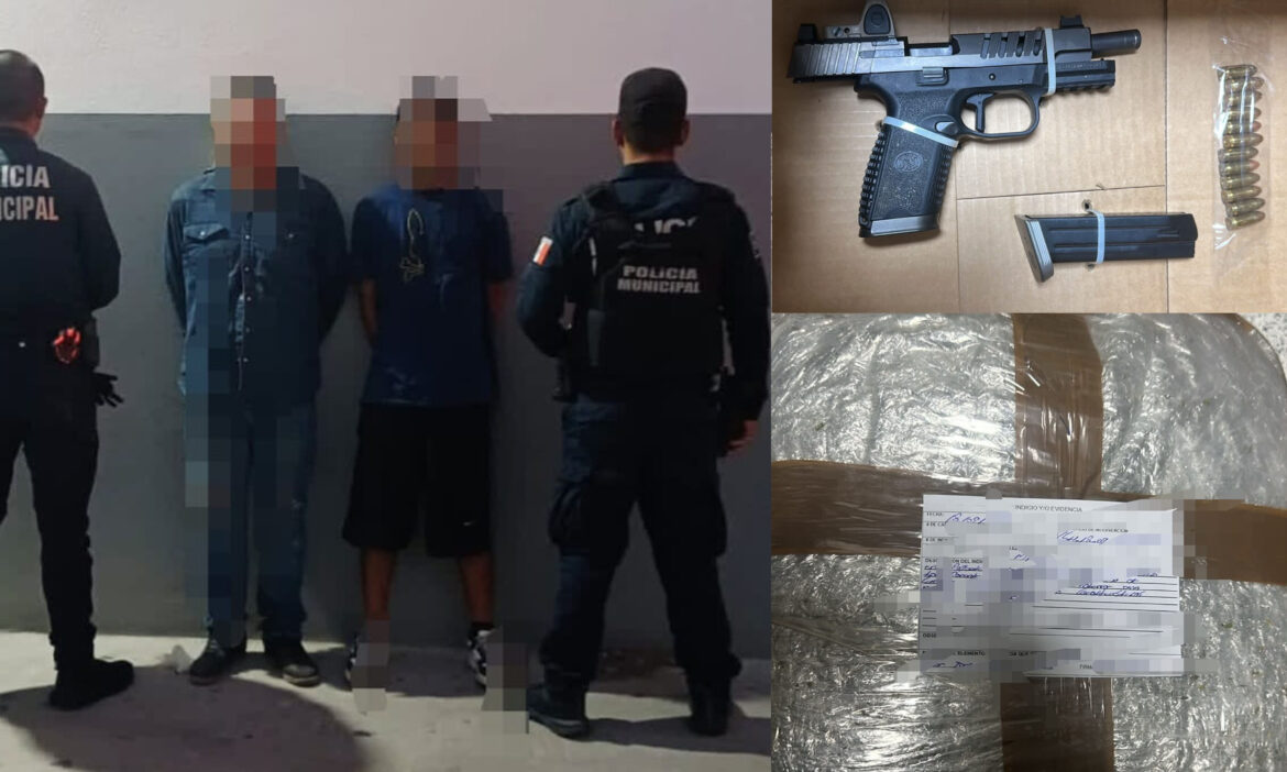 Agentes de la Policía Municipal aseguran a dos sujetos con arma y droga