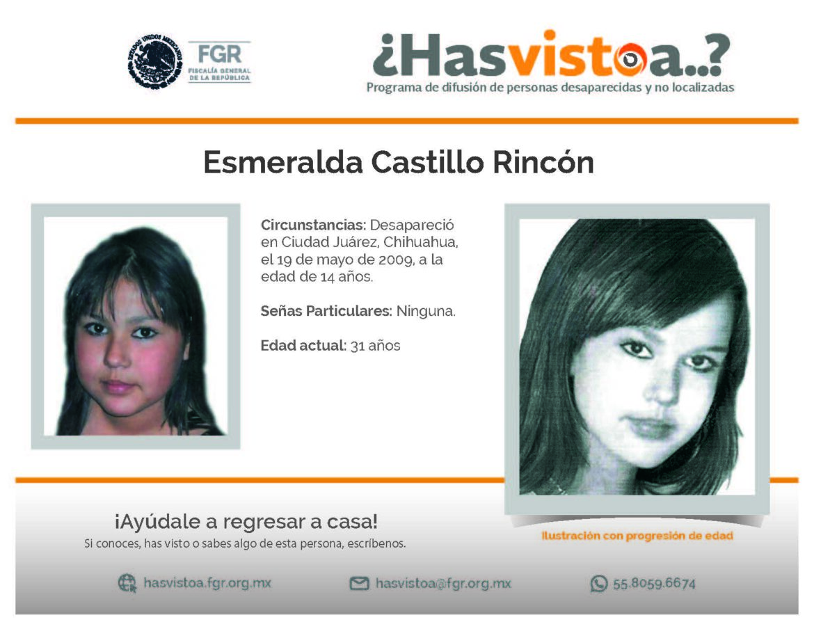 ¿Has visto a: Esmeralda Castillo Rincón?