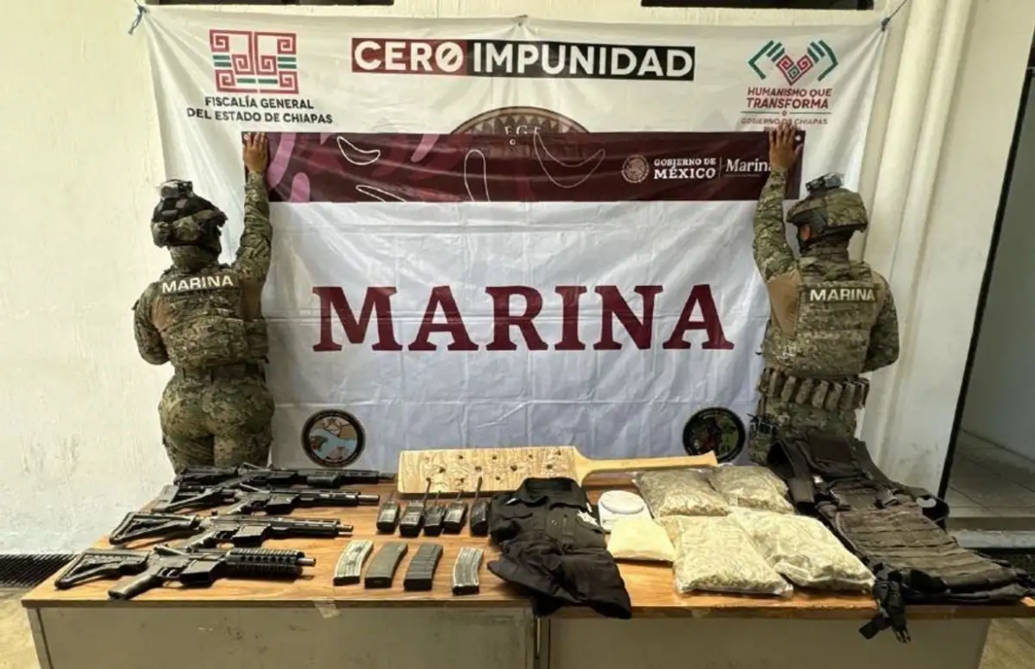 Marina refuerza blindaje del AICM con decomisos de cigarrillos, drogas y armas