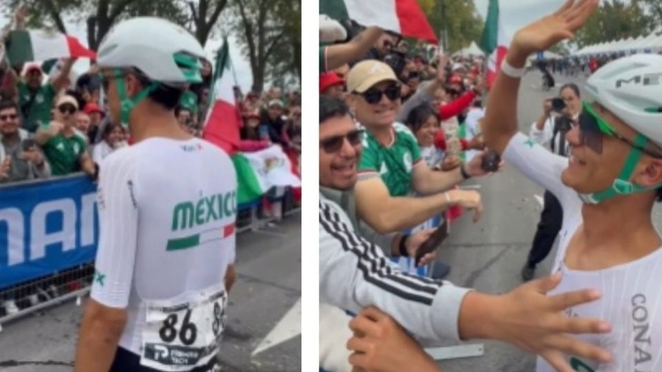 Aficionados mexicanos reconfortan a Isaac del Toro tras romper en llanto en el Mundial de Ciclismo en Montreal