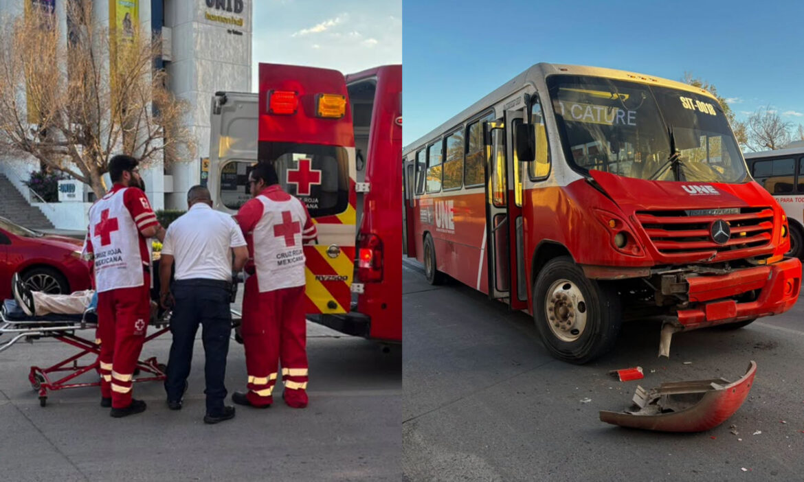 Colisionan dos camiones urbanos en la colonia San Benito