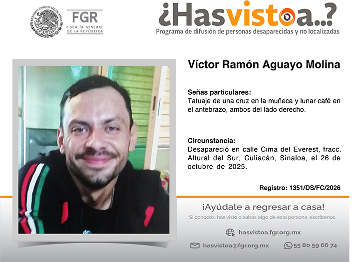 ¿Has visto a: Víctor Ramón Aguayo Molina?