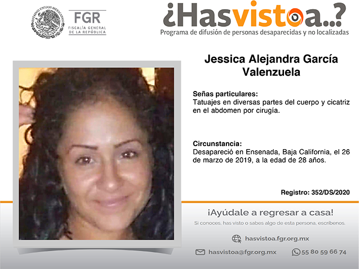 ¿Has visto a: Jessica Alejandra García Valenzuela?