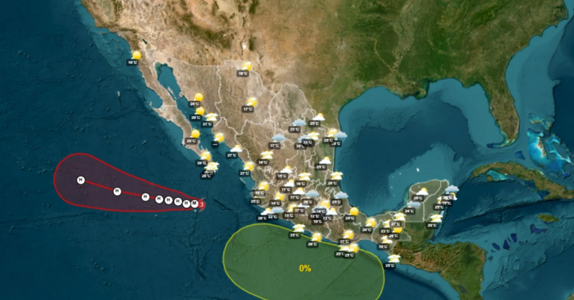 Huracán Rachel y frente frío provocarán lluvias en 22 estados