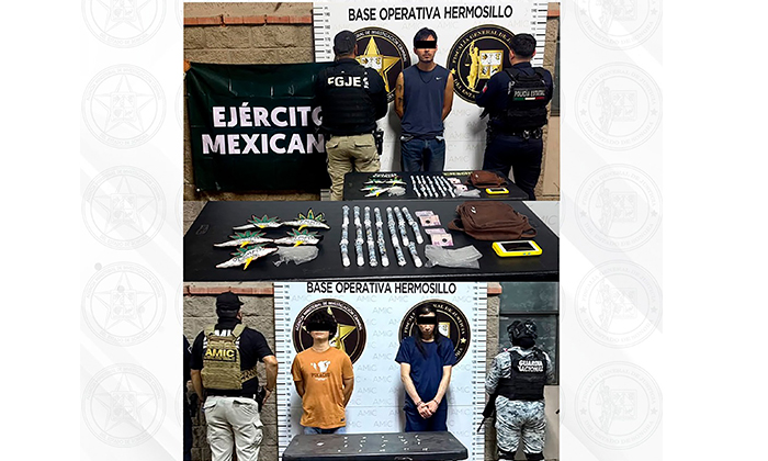 Arrestan a tres con 45 dosis de droga